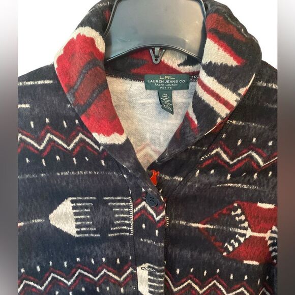 Lauren Jean Co. Sz PS Western Rodeo Bolo Flannel Collar Button Jacket - Picture 5 of 7